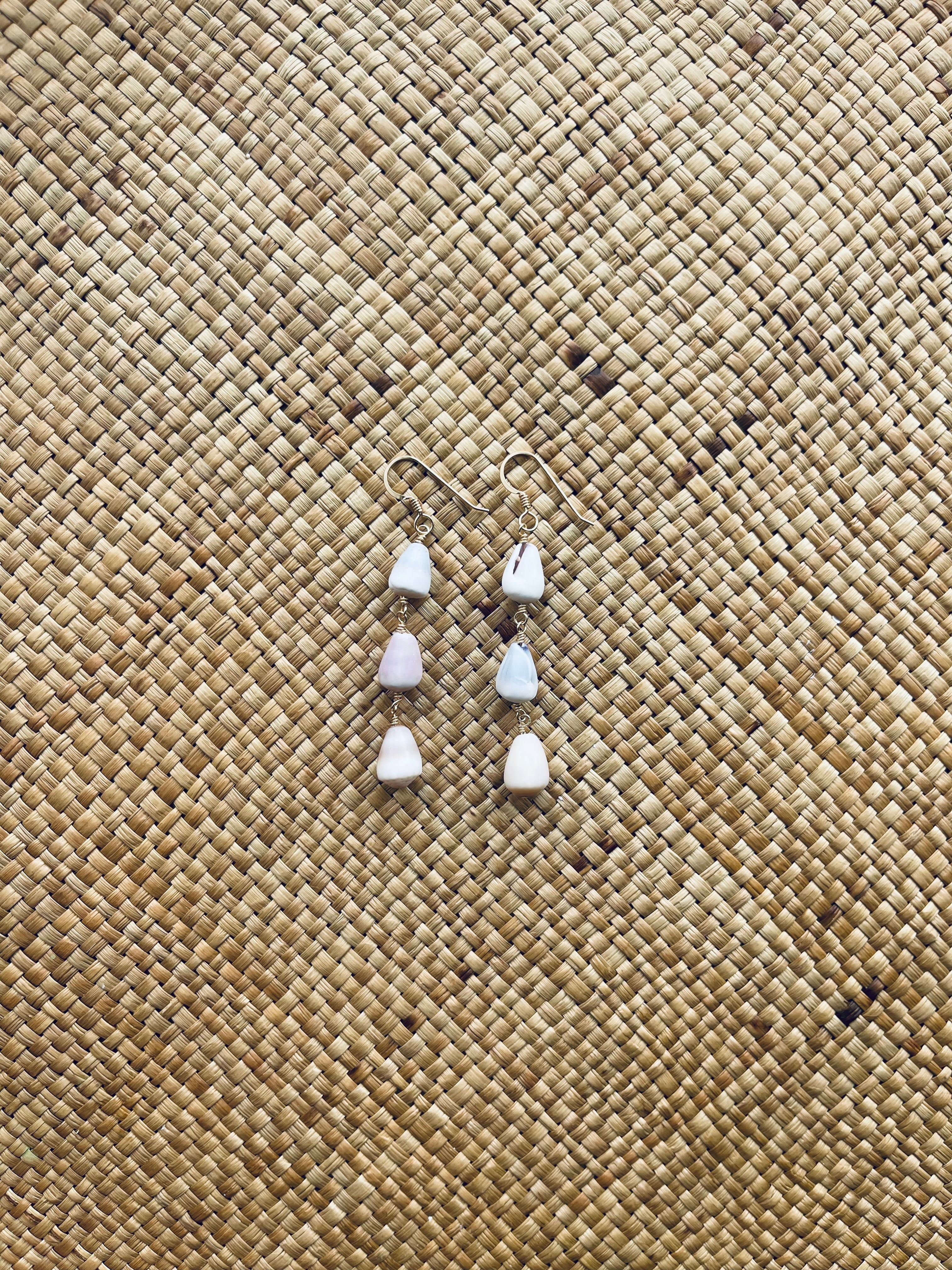 Triple Cone Shell Earrings