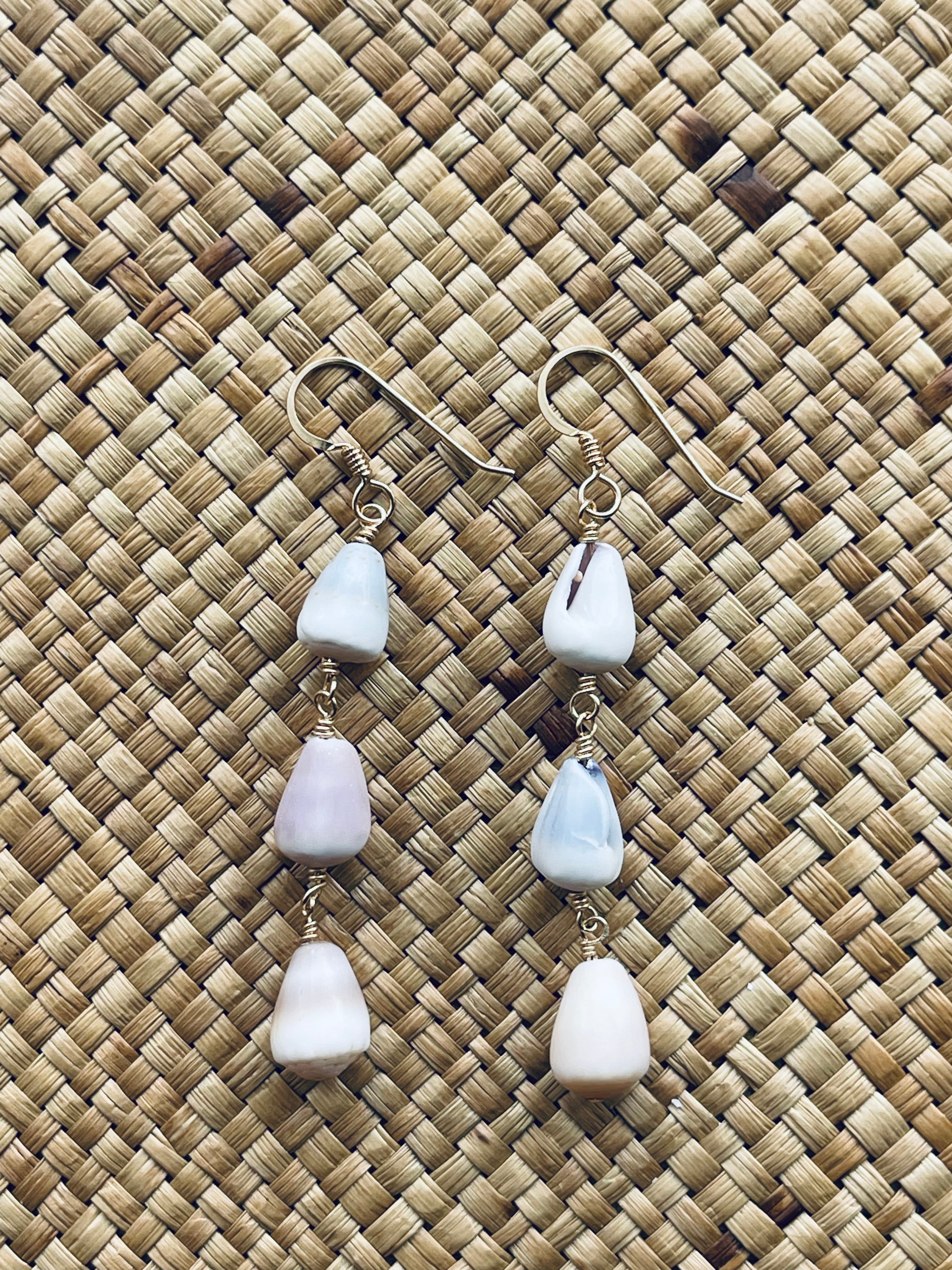 Triple Cone Shell Earrings