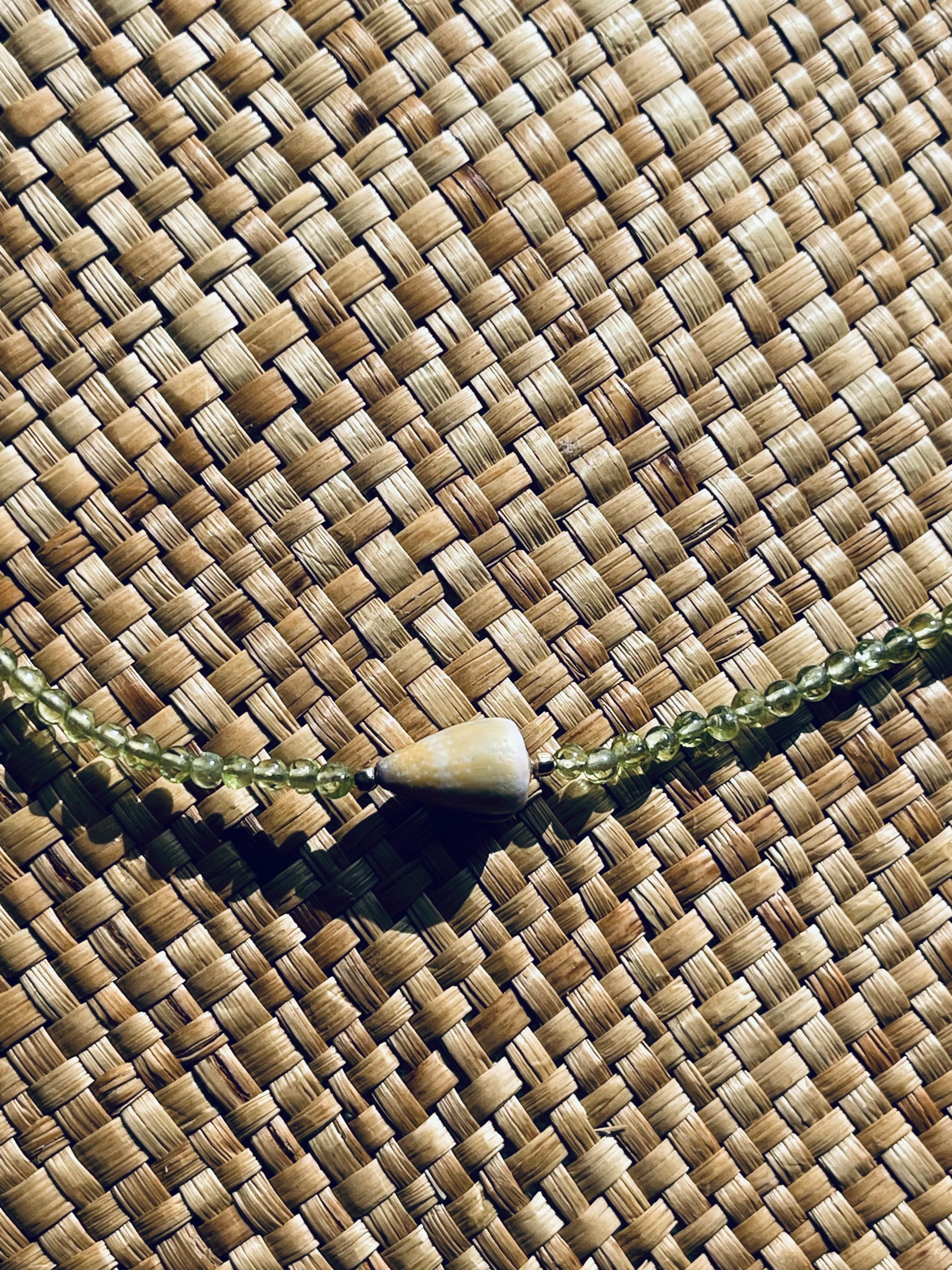 Green Peridot Shell Necklace
