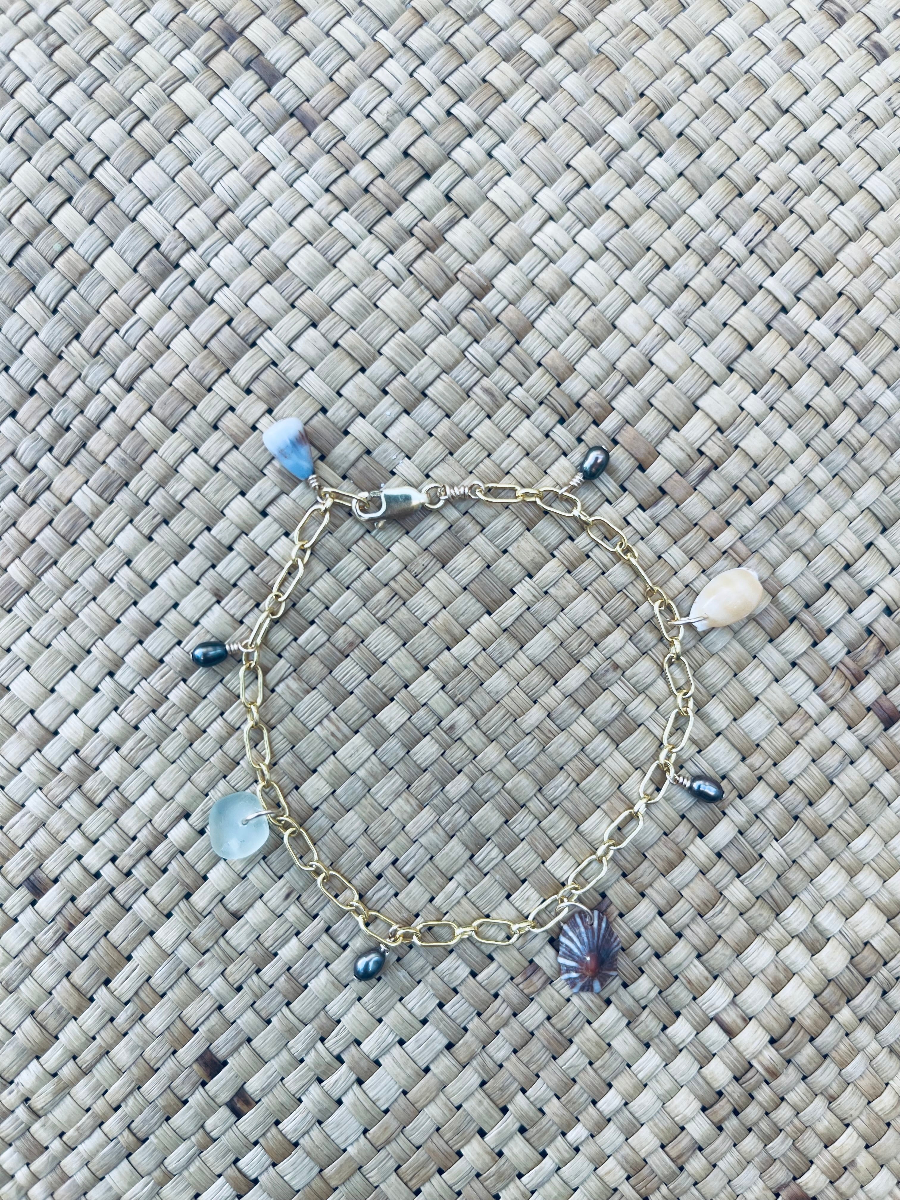 Shells + Freshwater Pearl Bracelet