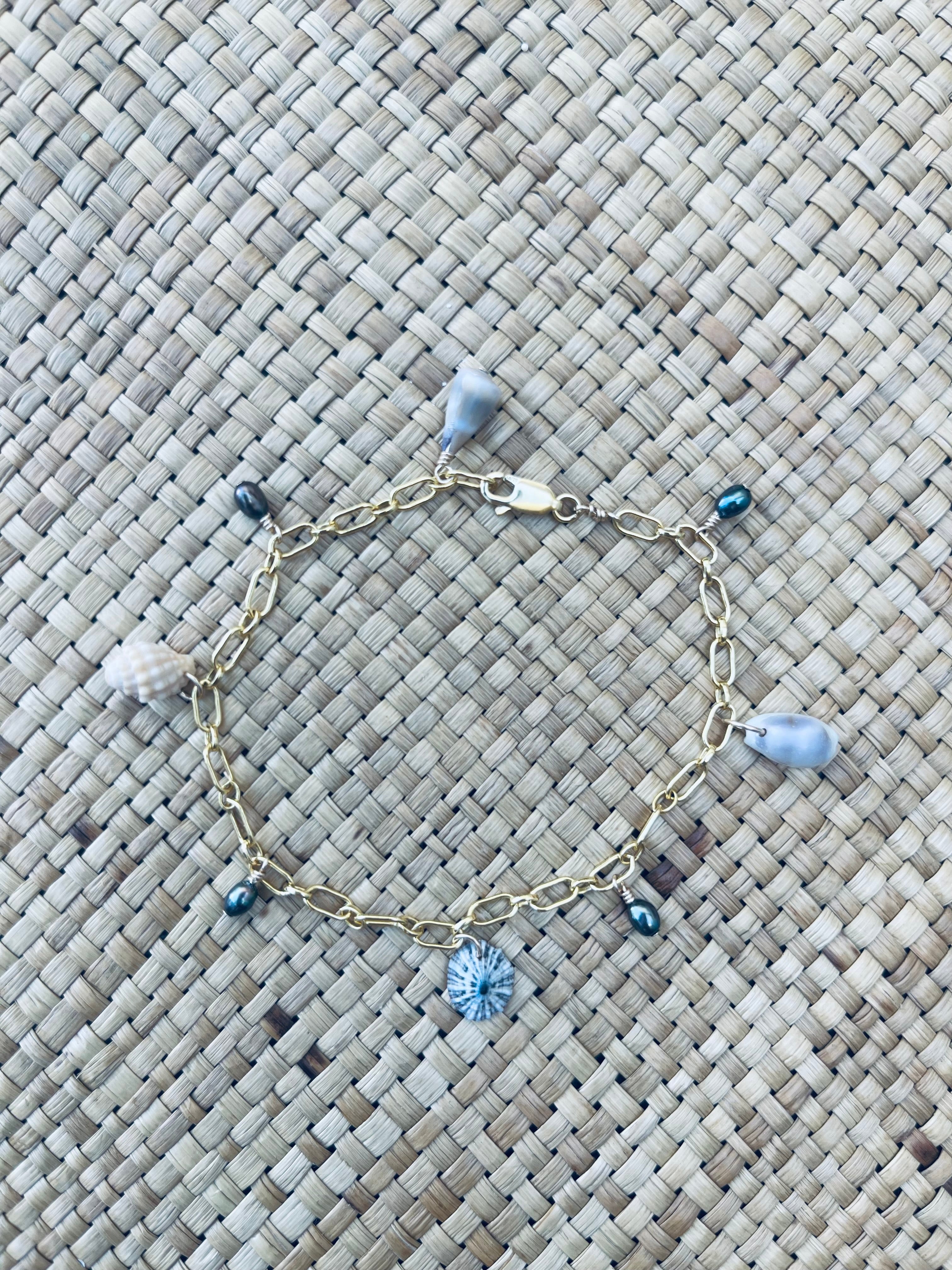 Shells + Freshwater Pearl Bracelet